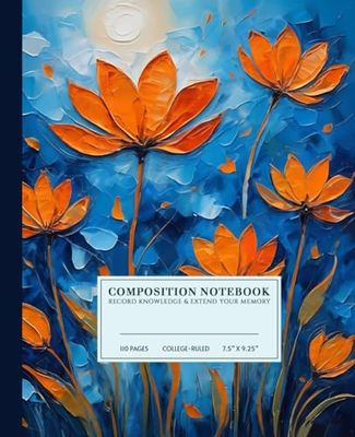 Radiant Blooms Composition Notebook | Vibrant College-Ruled Notebook: Colorful Floral Art | 110 Pages | 7.5" x 9.25" | Perfect for Students, Work, Artists, and Personal Use