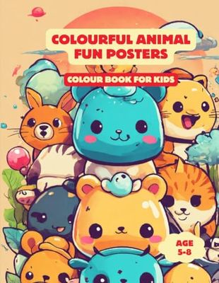 Colourful Animal Fun Posters Colour Book For Kids: Baby Animals Poster Colour Book