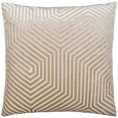 Paoletti Cojín Evoke de Terciopelo con Relleno de Plumas: Lujoso cojín Cuadrado Decorativo con Estampado de chevrones y Relleno (visón - 55x55cm)