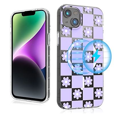 MYBAT PRO Magnetisch slank doorzichtig hoesje voor iPhone 14 hoesje 6,1 inch, compatibel met MagSafe, schattige kristallen sfeerserie voor vrouwen meisjes, militaire kwaliteit valschokbestendig
