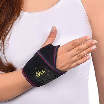 SOLES Bandage Elastique Néoprène Respirant, Doux, Souple, Confort Extrême - Taille Ajustable - Convient Aux Deux Poignets - Réduit La Douleur Et Evite Les Blessures - Stabilise Les Poignets