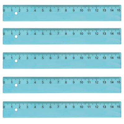 KUM AZ3032216-B - Liniaal 15 cm, L1 Pop TP, 5 stuks, blauw, van stevig kunststof
