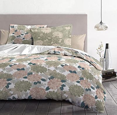 Home Passion linne | påslakan - 2 stycken | 100 % bomull - 57 trådar | 1 person - 140 x 200 cm | VENDOMES - grön