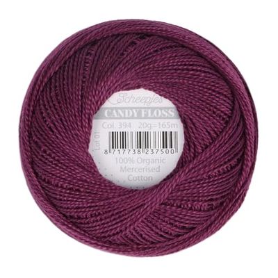 Scheepjes - Scheepjes Candy Floss 394 Shadow Purple (165m) Orgánico Mercerizado Algodón Hilo - 1x20g