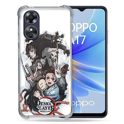 Cokitec Förstärkt fodral för Oppo A17 Manga Demon Slayer vit