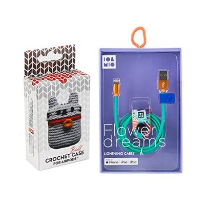 Pack étui Airpods Crochet Bill + câble de données USB-Lightning Flower Dreams