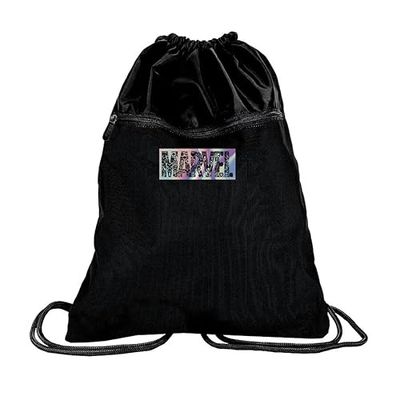 PASO Marvel BeUniq, unisex barn sportväska, 46 x 37 cm, svart, 46 x 37 cm