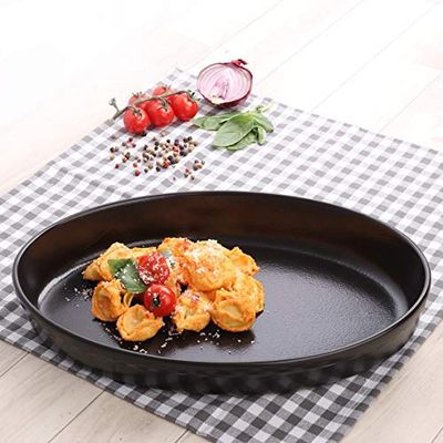 Holst Porzellan BS 15536 - Teglia ovale da forno 36 x 24 cm "Black Iron", 36 x 24 x 5 cm, colore: Nero