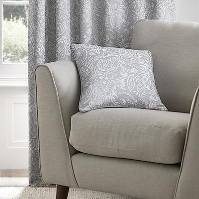 Dreams & Drapes Rideaux Aveline Coussin Garni 100% Coton Gris 43 x 43 cm