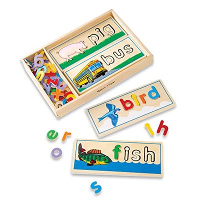 Melissa & Doug See & Spell | Spelling Game | Wooden Alphabet Letters and Words | Word Flash Cards | Learning Toy | Motor Skills | Problem Solving | Spelling for 4-6 year olds | Gift for Boy or Girl