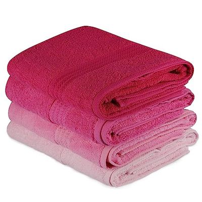 Ensemble de serviettes de bain (4 pièces) rose clair, rose, rose pâle, fuchsia