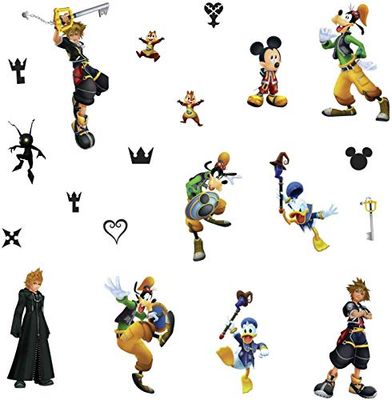 RoomMates RMK3974SCS Kingdom Hearts - Adhesivos decorativos para pared, color negro, amarillo, azul