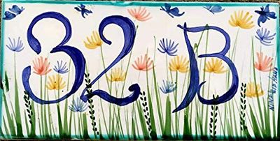 Targhe Numeri Civici Personalizzati centimetri 10 x 20 x 2 Ceramica Handmade Le Ceramiche del Castello Made in Italy