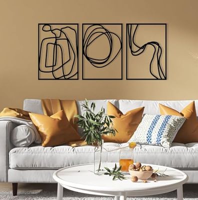 Stylish Black Decorative Metal Wall Accessory, 120 x 54 cm, 100% Metal, 1.2 mm Thickness, Perfect for Modern Home Decor & Office Spaces