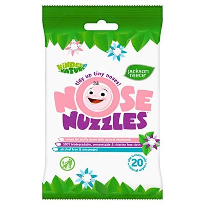 Jackson Reece Natural Nose Nuzzles Wipes - 100% Biodegradable & Plastic Free