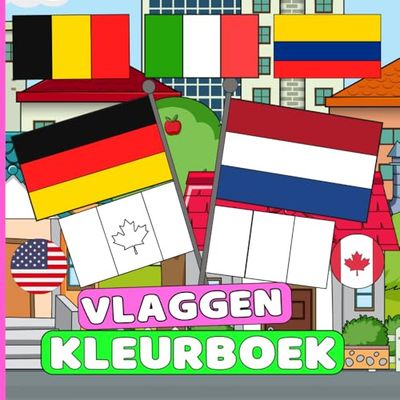 vlaggen kleurboek: Kleur en ontdek wereldvlaggen van verschillende landen, educatief en leerzaam aardrijkskundeboek voor kinderen en volwassenen, ontdek landen geweldig cadeau voor jongens en meisjes