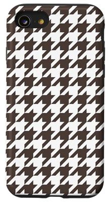Motivo pied de poule marrone classico, pied de poule Custodia per iPhone SE (2020) / 7 / 8