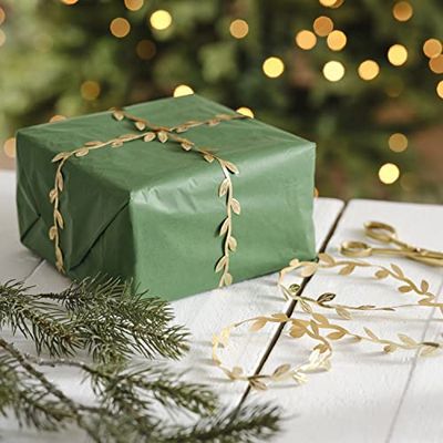 Ginger Ray Goudblad kerstverpakking aanwezig lint x 3 meter