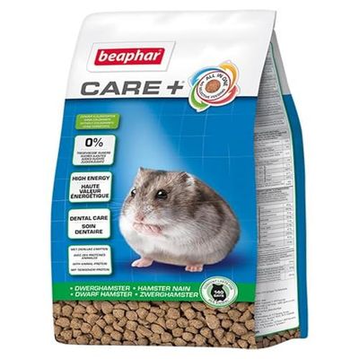 Beaphar Care+ Dwerghamster 700gr - hoogwaarde voeding voor dwerghamsters - heerlijke geur en smaak door kruiden - hoog ruwvezelgehalte - alles in 1 brokje