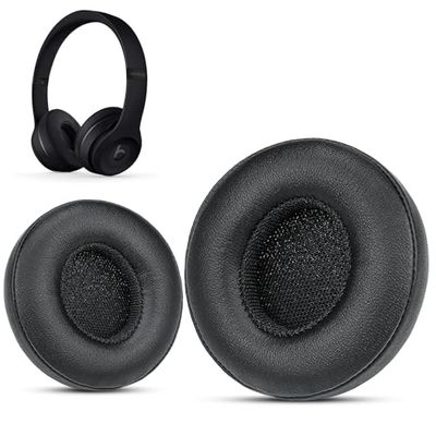Krone Kalpasmos 's Beats Solo 3 vervanging van oorkussens, Beats Solo 2 vervanging van oorkussens, premium eiwitleer traagschuim met kits, fantastisch comfortabel - zwart