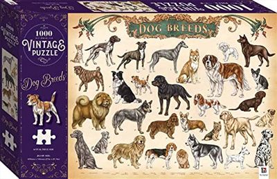 Hinkler Books 9354537001919 Vintage Puzzle: Dog Breeds, 1000 Pieces