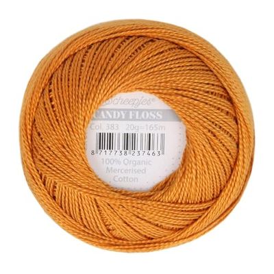 Scheepjes - Scheepjes Candy Floss 383 Ginger Gold (165m) Orgánico Mercerizado Algodón Hilo - 1x20g