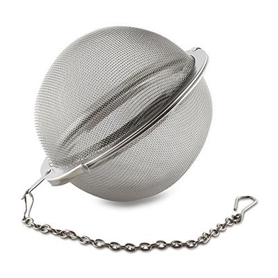 Café Olé MB-020/C infuseur de thé en acier inoxydable, bouille à thé en maille – argent, cardé, diamètre de 2"