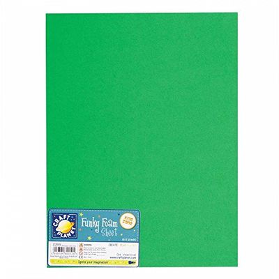 Craft Planet 9inch x 12inch Funky Foam - Green (Single Sheet)