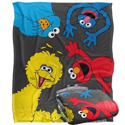 Sesame Street Blanket, 152 x 127 cm Characters All Around Silky Touch Super Soft Throw Blanket