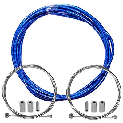 cyclingcolors fietsremmantel met kabeleindkappen kit voor achter compatibel met Shimano Sram cyclus stad weg mountainbike inzetstuk performance kabel (laserblauw)