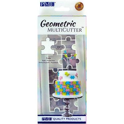 PME GMC151 Emporte-pièce géométrique pour décoration de gâteau – Puzzle, Petite Taille, 1,9 cm, Blanc, S