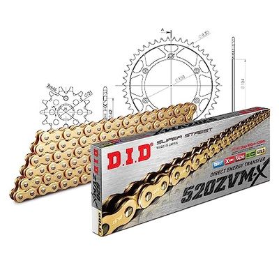 Kettingset DID staal 520ZVM-X / 114 klinknagel slot voor Kawasaki KX 250/500 cc Bj. 1987-2004