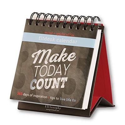CR GIBSON Calander Fitlosophy Fitdesk - Calendario perpetuo da 365 giorni per il fitness quotidiano, vario, 13,3 x 16,5 x 3,2, FITDESK-CAL