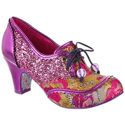 Irregular Choice Paso a ello, Oxford Mujer, Negro/Multicolor, 36 EU