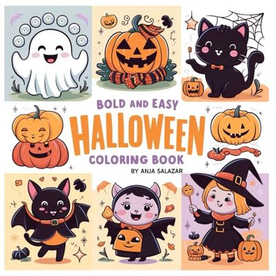 Halloween Themed Coloring Book for Young and Old: 50 Spooktacular Designs for Kids and Adults Alike