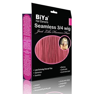 BiYa Hair Elements Extensions cheveux à clipser pour moitié perruque 3/4 de longueur épaule, rouge cerise Nuance A39