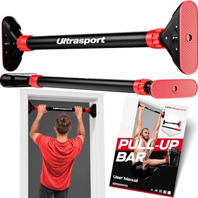 Ultrasport Armhävningsstång, dörrkarmar för upphängning utan borrning upp till 200 kg – pull-up-bar, armhävningsstång dörr, dörrräckhåll för pull-up-up-stänger
