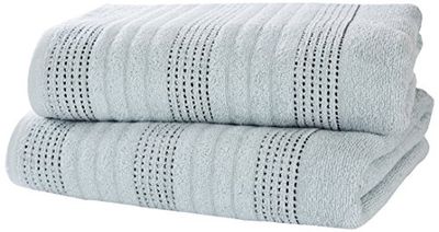 Rapport Home Spa Lot de 2 Serviettes 100% Coton Bleu Canard, 140 x 90 x 1 cm