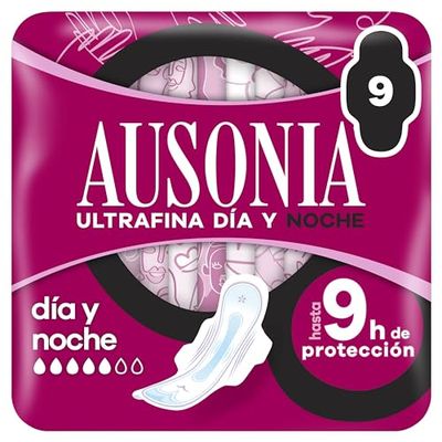 Ausonia Dia e noite ultrafina, composto com asas, para um fluxo muito abundante durante o dia, 9 unidades, até 9 horas de proteção