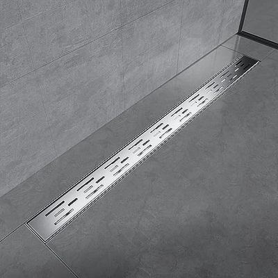 EMKE Douchegoot, 90 cm, roestvrij staal, complete set, vloerafvoer, douche, sifon met geurstop en haarzeef, randafvoer, afvoergoot, douche, doucheafvoer voor badkamer
