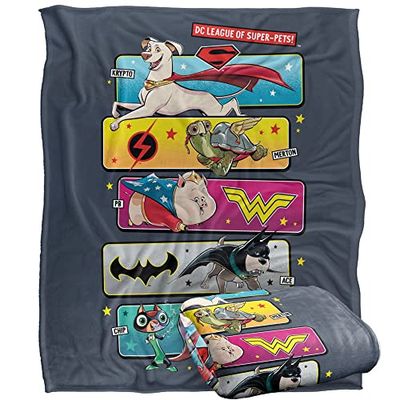 DC LEAGUE OF SUPER PETS Silky Touch Super Soft Throw Blanket 152 x 127 cm