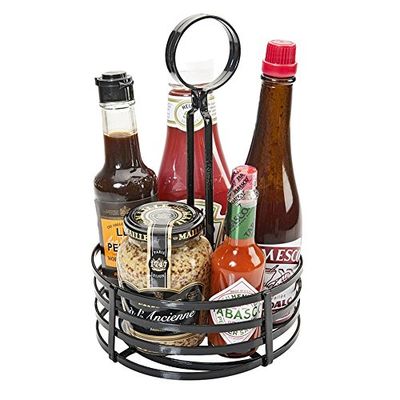 Condiment Basket Ø 15,5X24 Cm Black Iron - 1 Units
