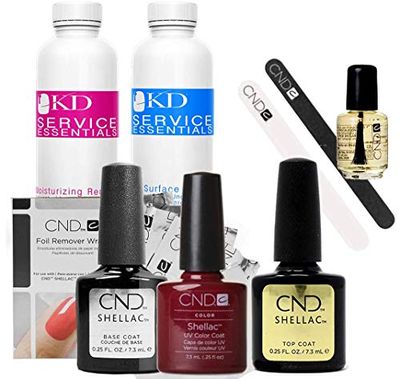 CND Shellac Top/Base/Essential/Color Starter Kit de Manucure Décadence