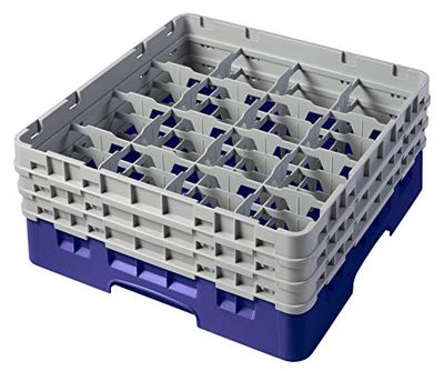 Corbeille à voetglaces m/3 clous optiques 500 x 500 H 225 mm max 174 mm 16 comp. Cambro 16S638-186 Bleu marine