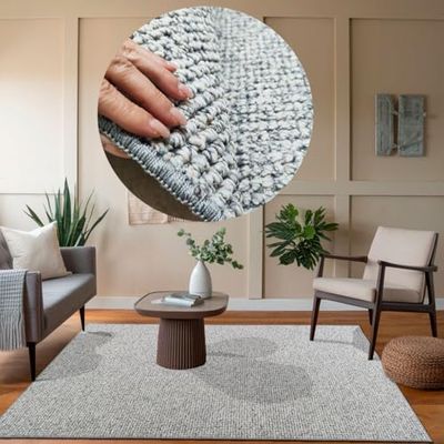 Tadi & Imperio1979 Petit Tapis - Grand Tapis bouclés, Petit Tapis Rustique, Design Nordique, Disponible en Beige, 40 x 60 cm