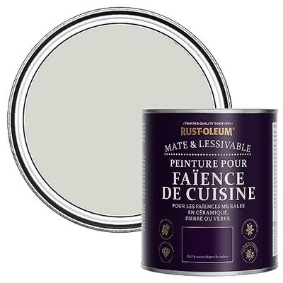 Rust-Oleum Peinture Grise Résistante à l'eau pour Faïence de Cuisine, Finition Mate - Mokka 750ml