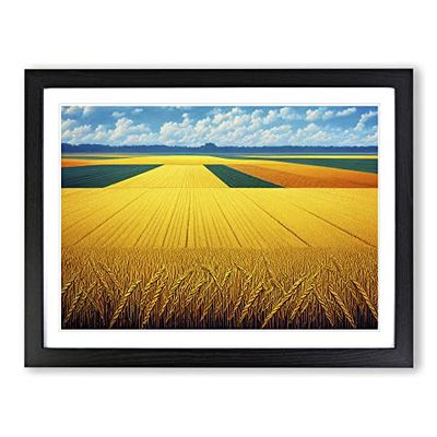 Unforgettable Wheat Field H1022 Framed Print for Living Room Bedroom Home Office Décor, Wall Art Picture Ready to Hang, Black A4 Frame (34 x 25 cm)