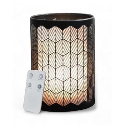 Zen'Aroma Ultrasone Diffuser Voor Etherische Olie - Koude Aromatherapie, Elektrische Huisgeur Met Afstandsbediening, Ledverlichting, Kaarseffect - Metaal en Glas