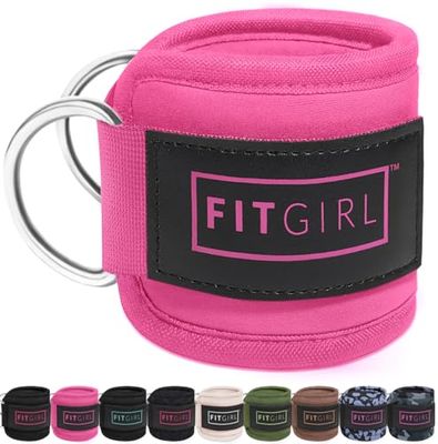 FITGIRL - Enkelband (paar) voor kabelmachines en weerstandsbanden, work-out manchetbevestiging voor thuis en sportschool, bilspieroefeningen - kickbacks, beenextensies, heupontvoerders, alleen vrouwen