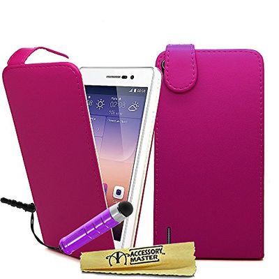 Accessory Master Klapetui van PU-leer violet + flexibele stylus voor Huawei Ascend P7